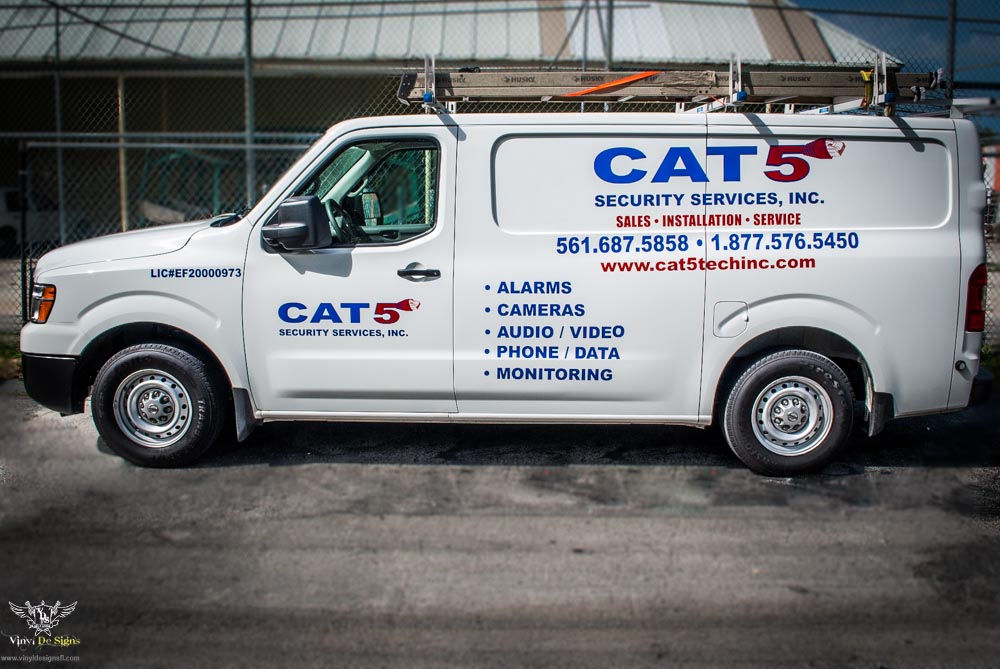 Cat 5 Security Services Vehicle Lettering